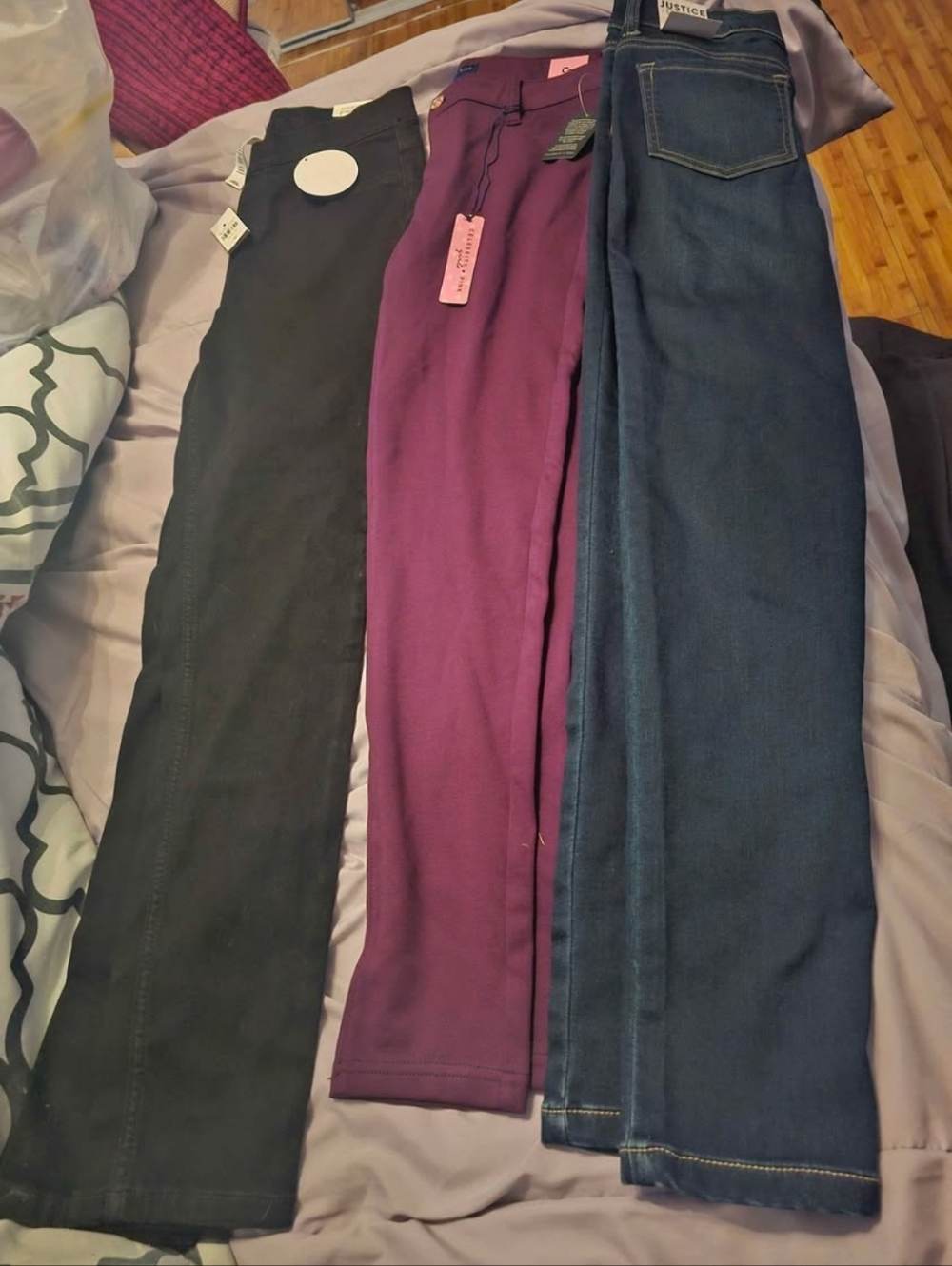 New juniors size 16 Justice jeans/celebrity pink Jeggings (color purple)